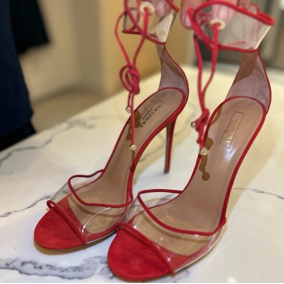 Aquazzura Elegant Red Strappy Women's Heels size 40 - Picture 2 of 6